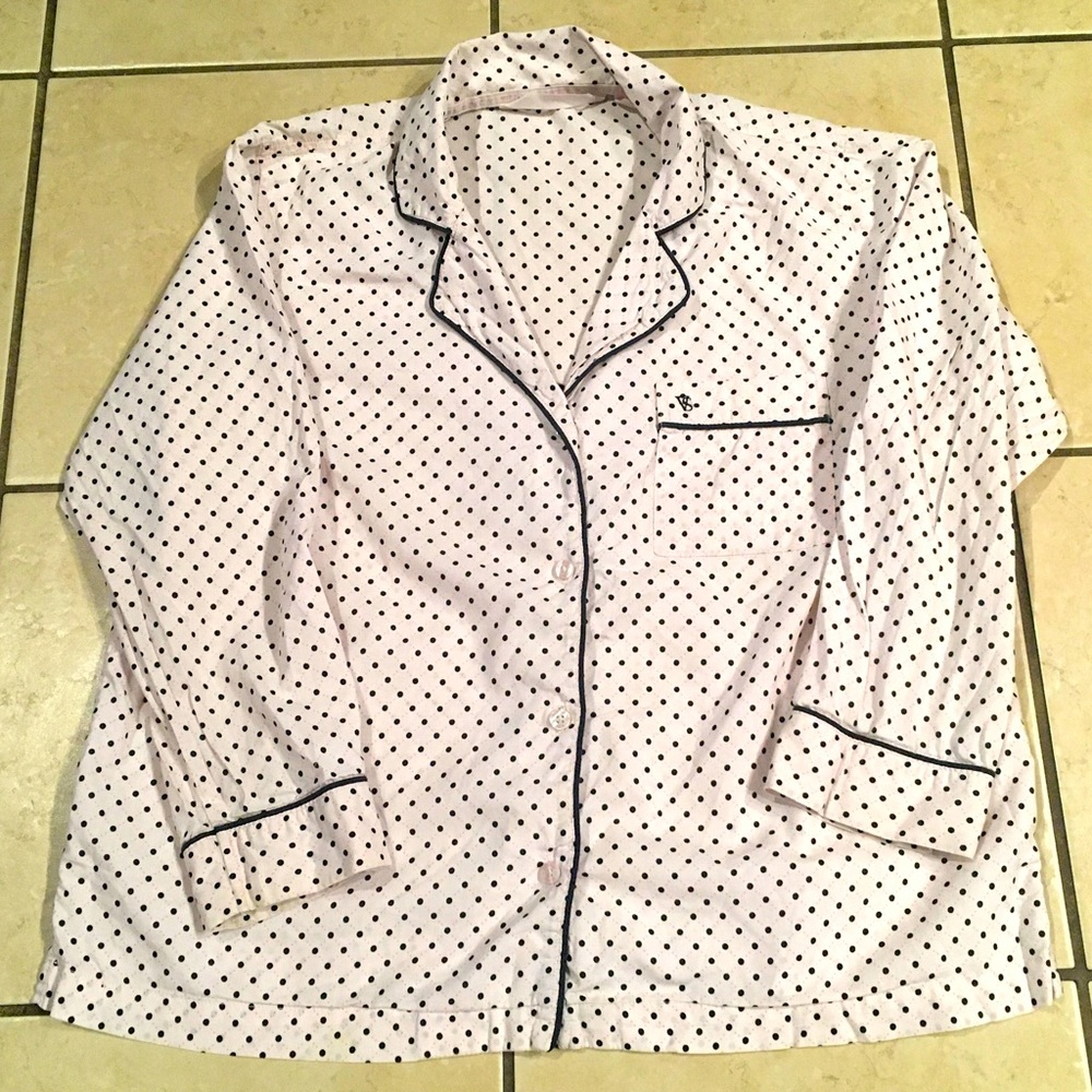 Victoria’s Secret Pajama Top Size Small with Polka Dots